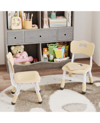 3-Level Height Adjustable Toddler Chair, Plastic Kids Chair for Boys Girls 2-6, Indoor Home Classroom Nursery Use