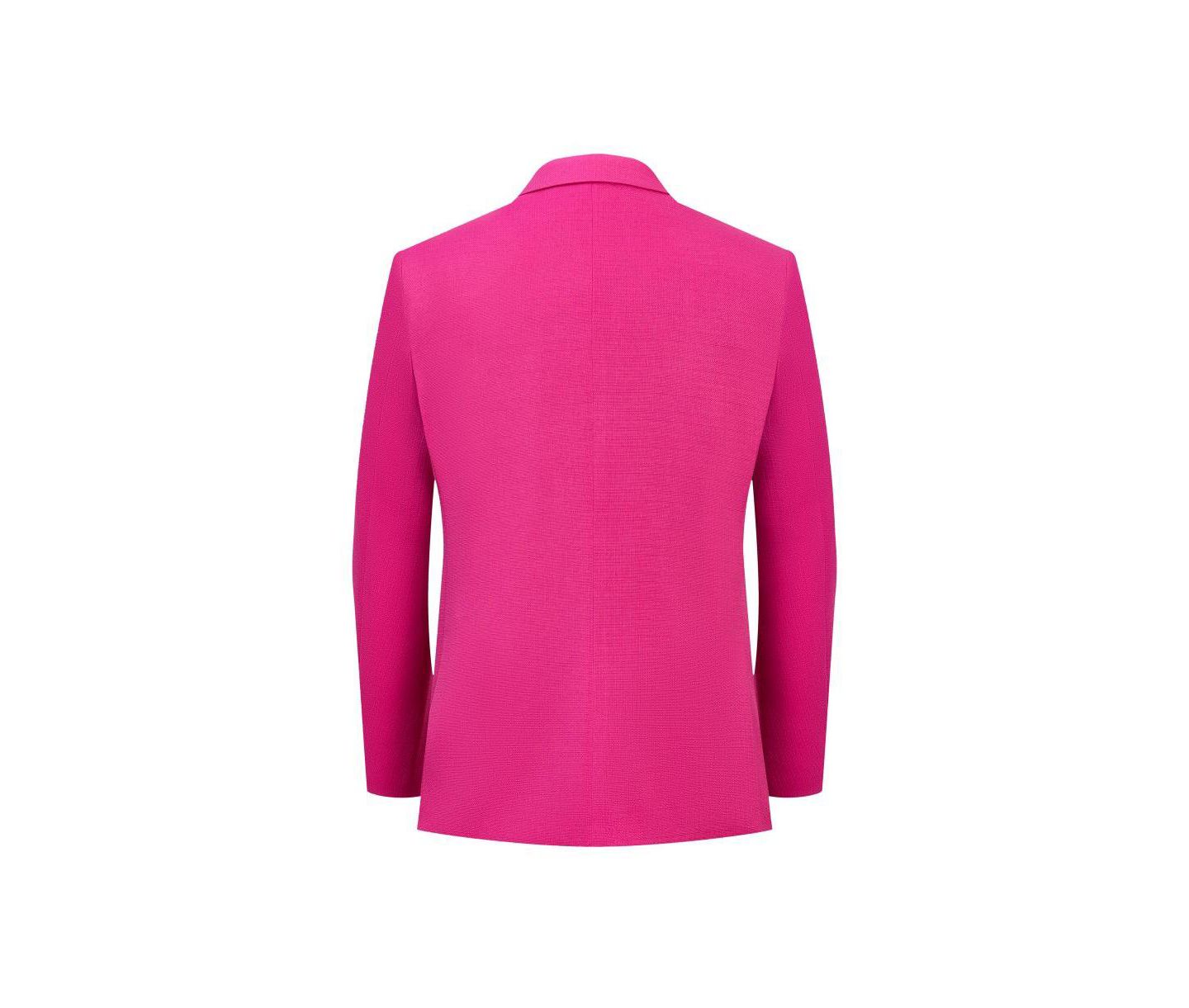 Мужская куртка Elie Balleh Slim Fit Solid Blazer Sports Coat, цвет: Розовый — фото 4