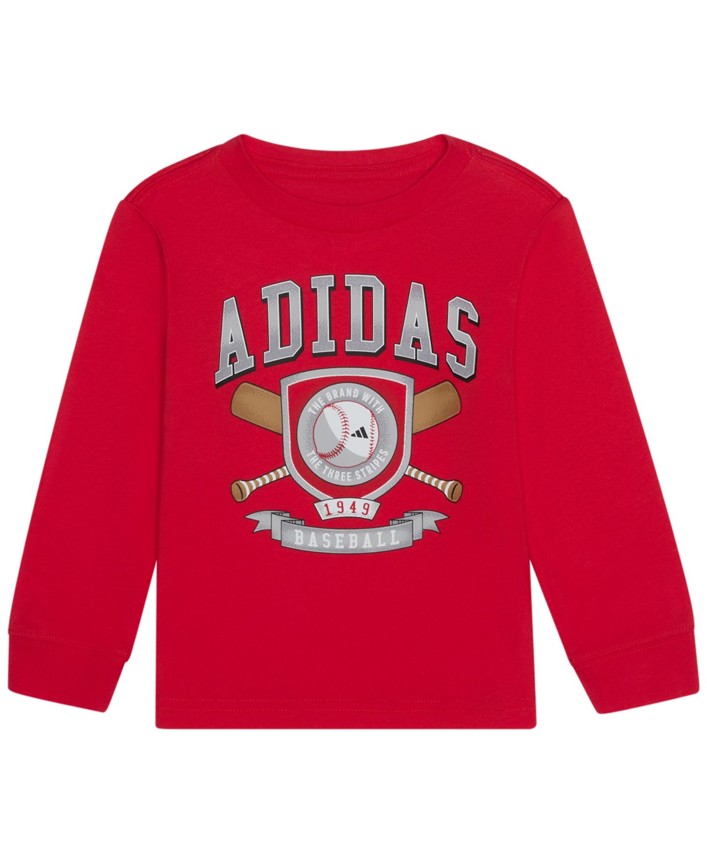 Комплект adidas Long-Sleeve T-Shirt and Pants, 2-Piece Set для мальчиков-малышей, цвет: Яркий красный — фото 4