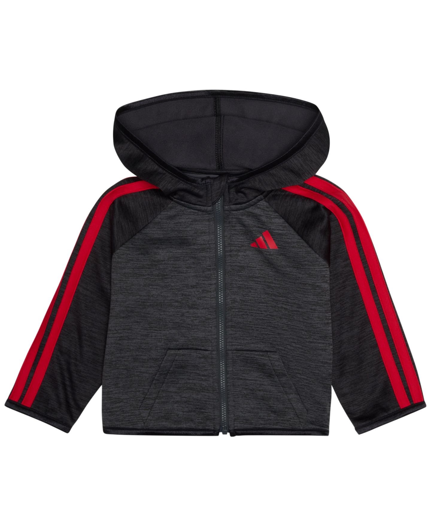 Детский комплект adidas для малыша: куртка с длинным рукавом и джоггеры, 2 предмета, цвет: Чёрный / Красный — фото 4