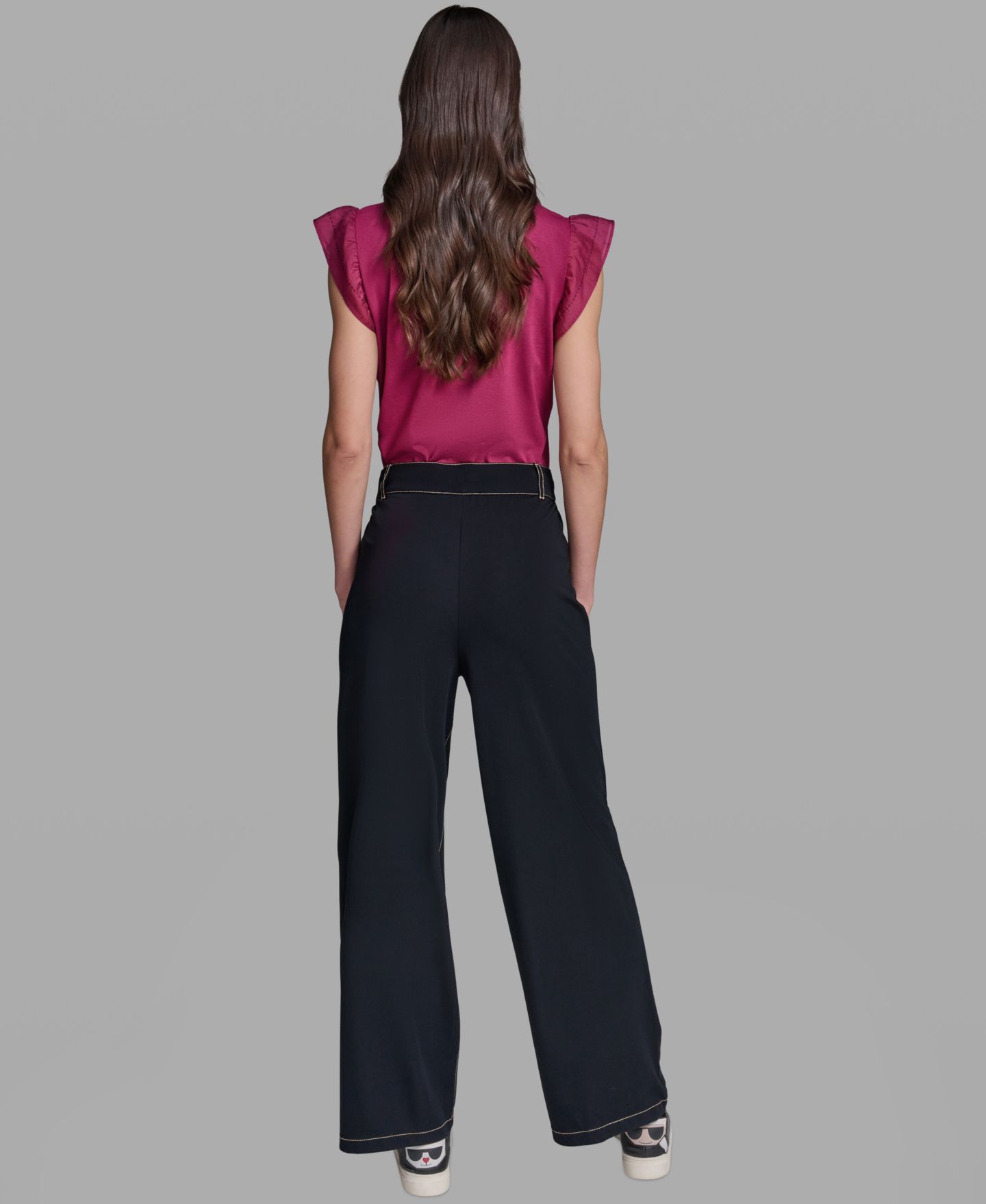 Женские брюки KARL LAGERFELD PARIS Pull-On Jersey Pants, цвет: Тёмно-синий — фото 5