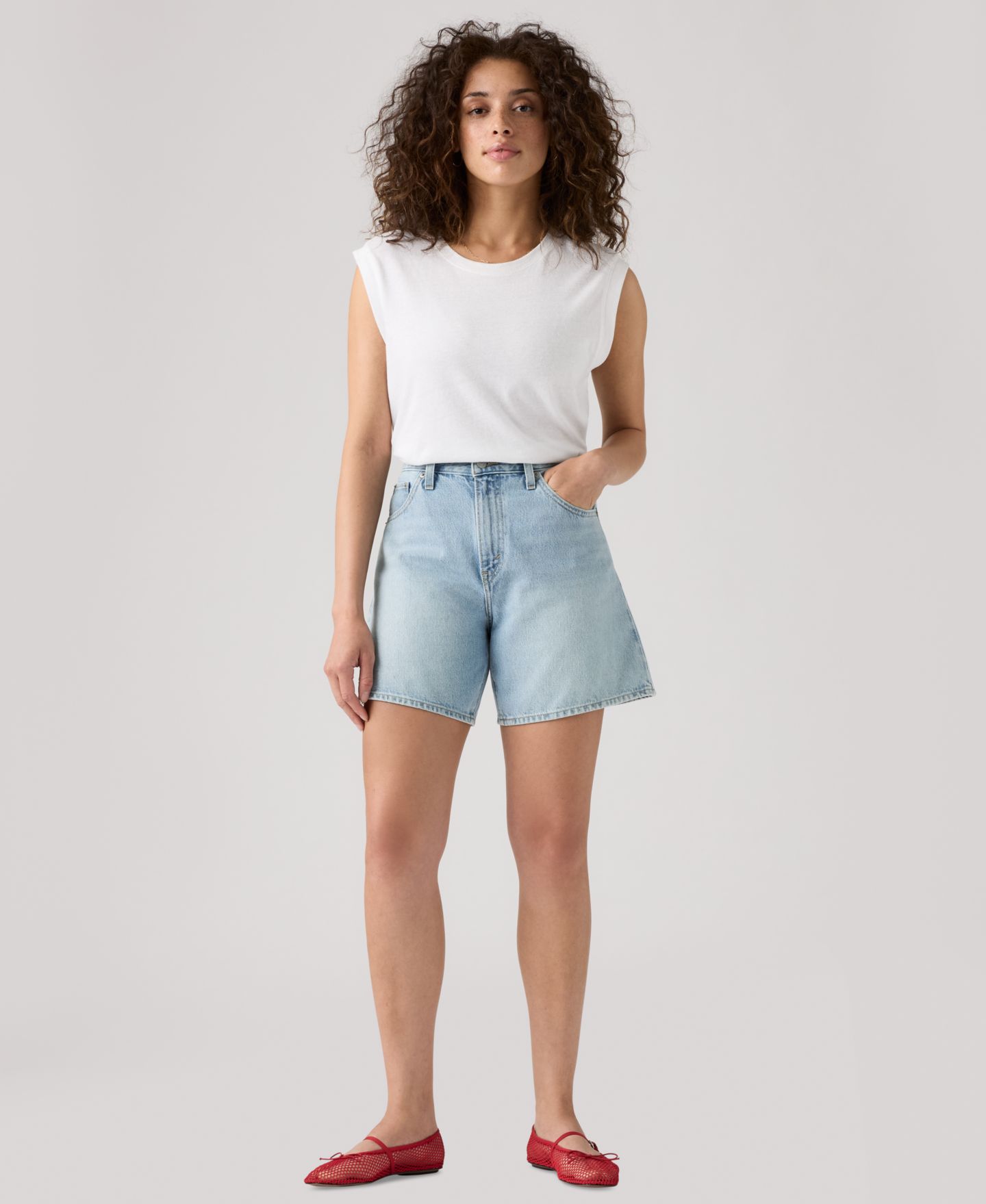 Женские шорты Levi's Premium High-Rise Baggy Denim Shorts, цвет: Far And Wi — фото 3