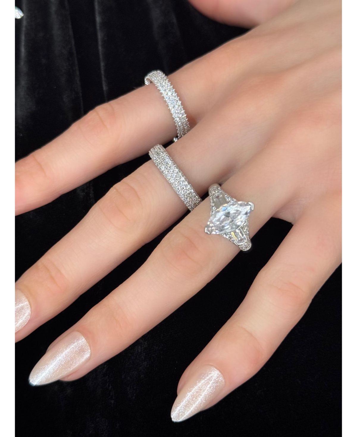 Suzy Levian Sterling Silver Cubic Zirconia Eternity Band Ring