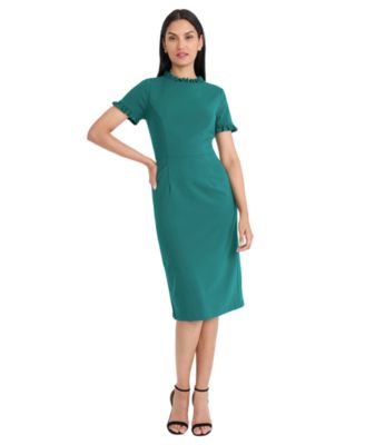 Women's Ruffled-Trim Sheath Dress