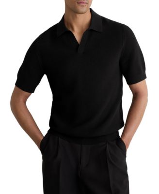 Men's Leon Open Collar Basket Stitch Polo Shirt