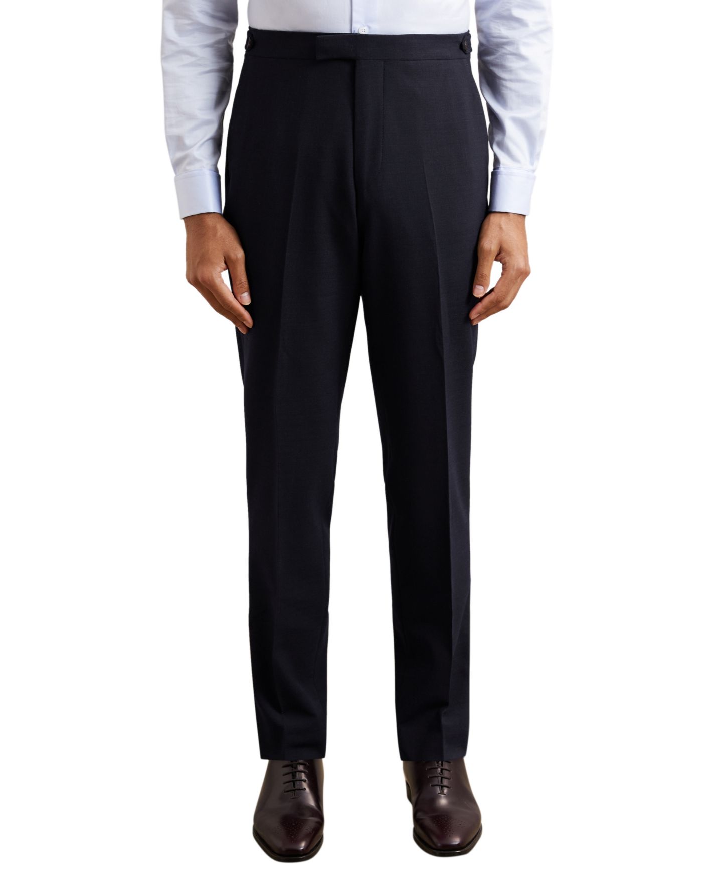 Мужские брюки REISS Belmont Textured Weave Mixer, цвет: Тёмно-синий — фото 1