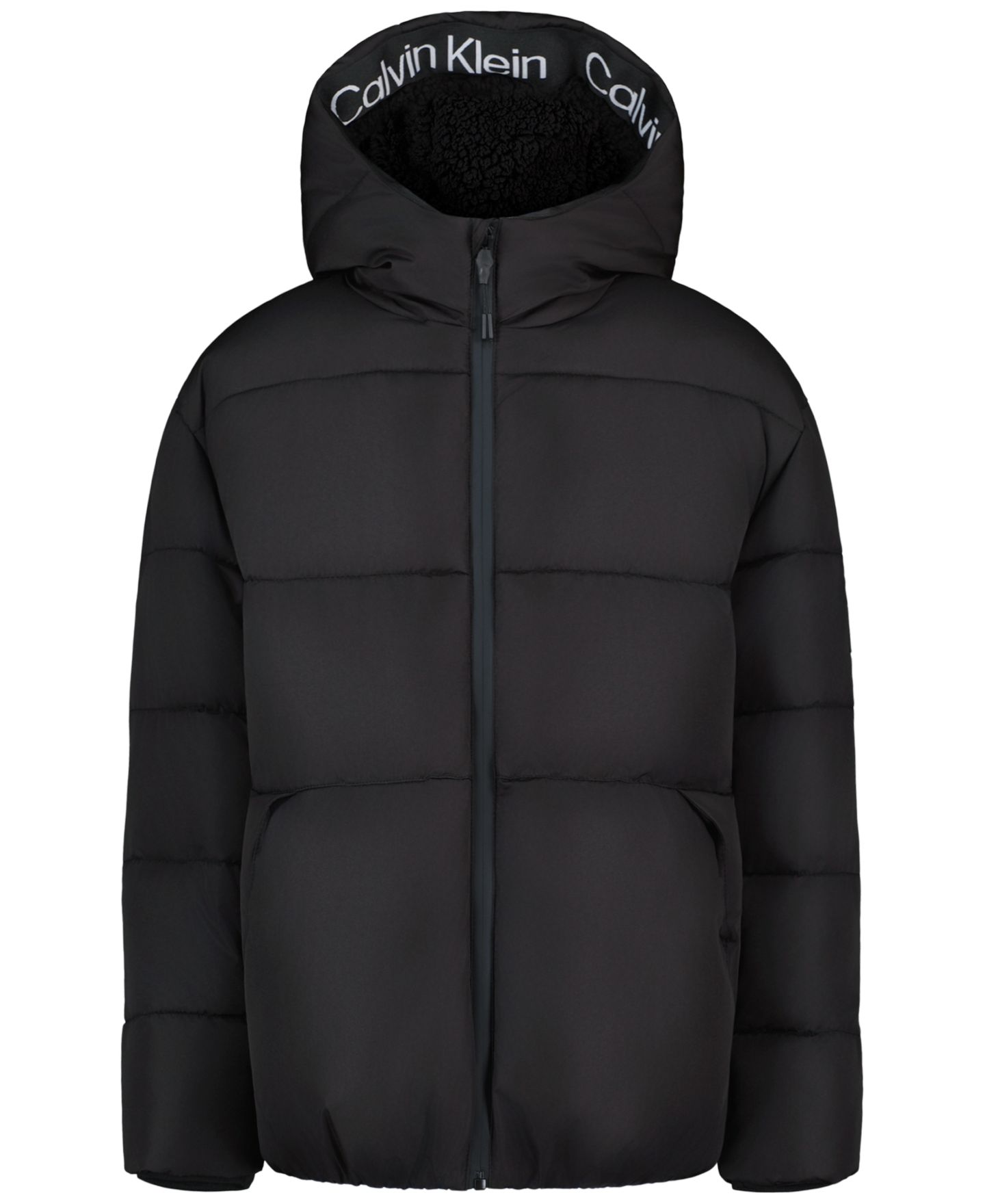 Куртка Calvin Klein Relaxed-Fit Long-Sleeve Puffer для мальчиков, цвет: Чёрный — фото 2