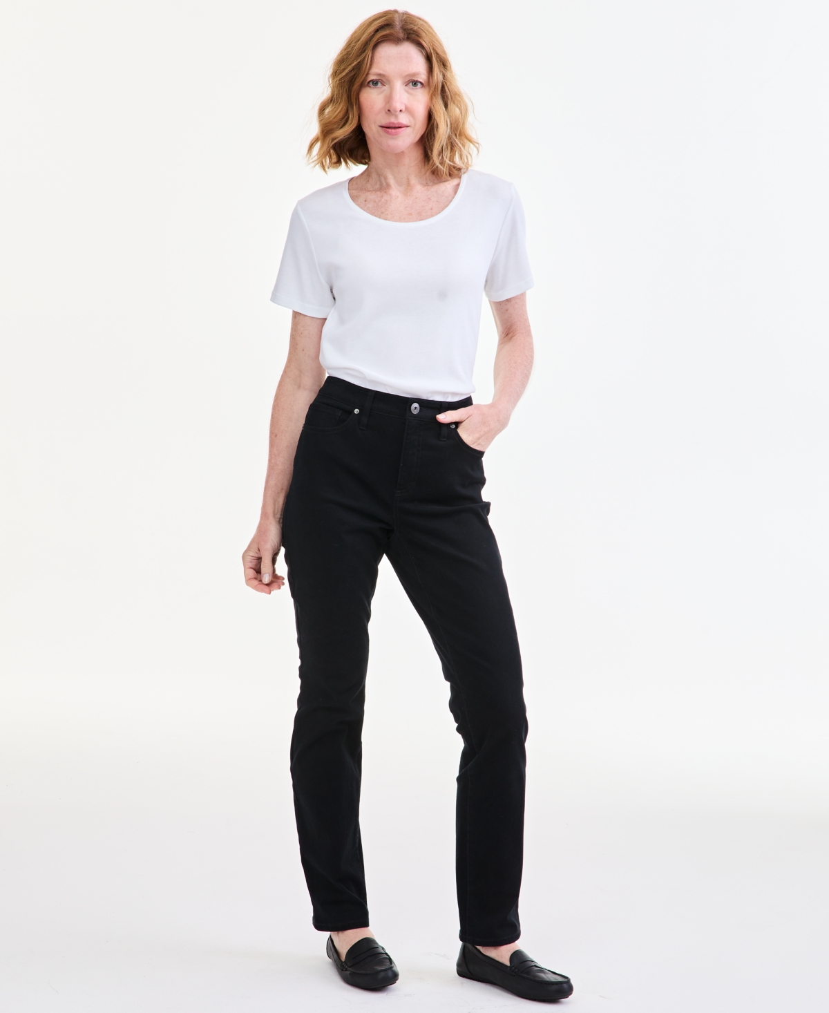 Style & Co Women's Mid-Rise Curvy Bootcut Jeans, Regular, Short and Long Lengths, Created for Macy's - Deep Black
