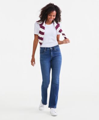 Women's Mid-Rise Curvy Bootcut Jeans, Regular, Short and Long Lengths