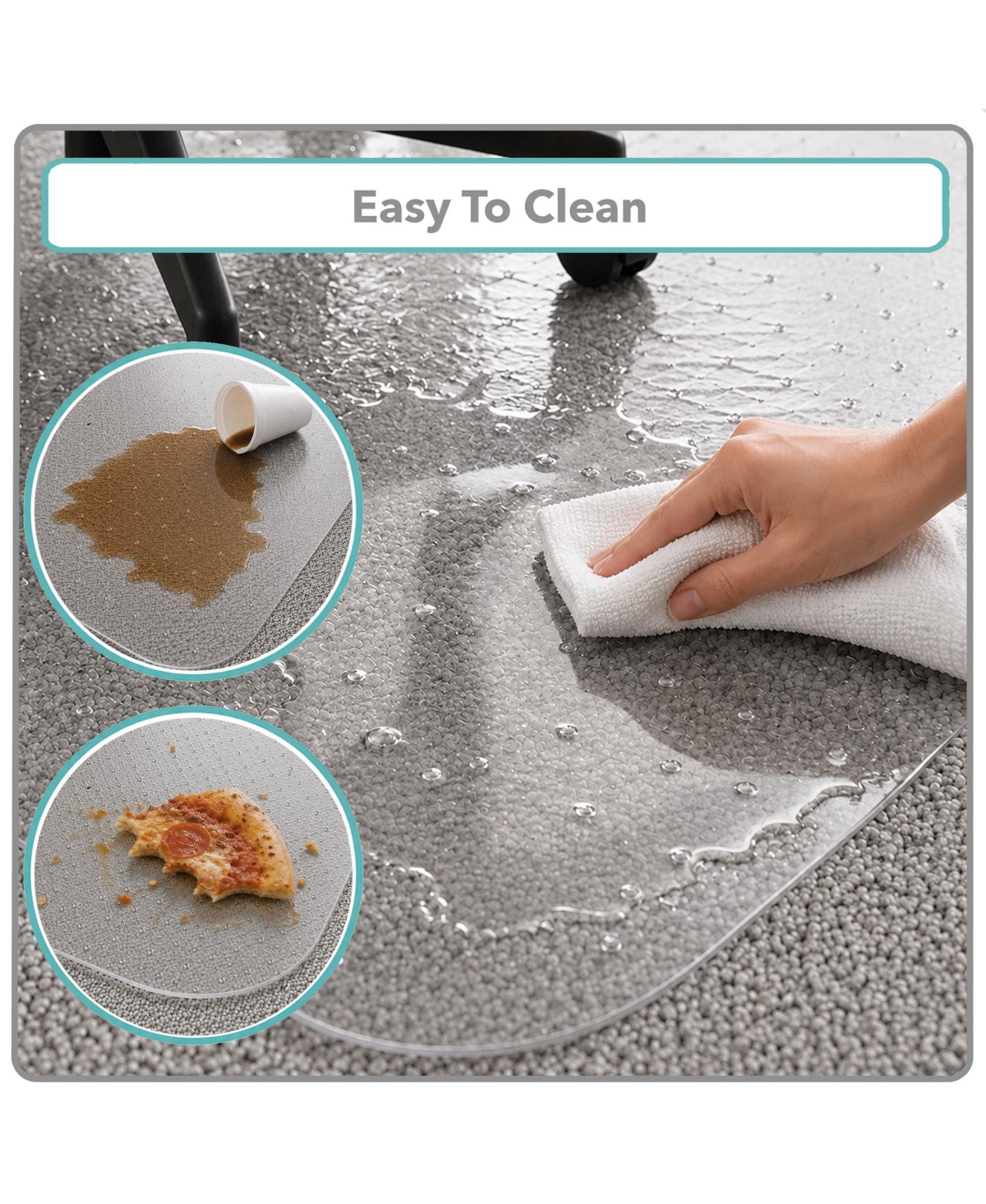 Workonit 30" x 48" Office Chair Mat for Low Pile Carpet (2 Pack), Clear Heavy Duty Non-Slip Thick Desk Chair Floor Protector for Home and Office