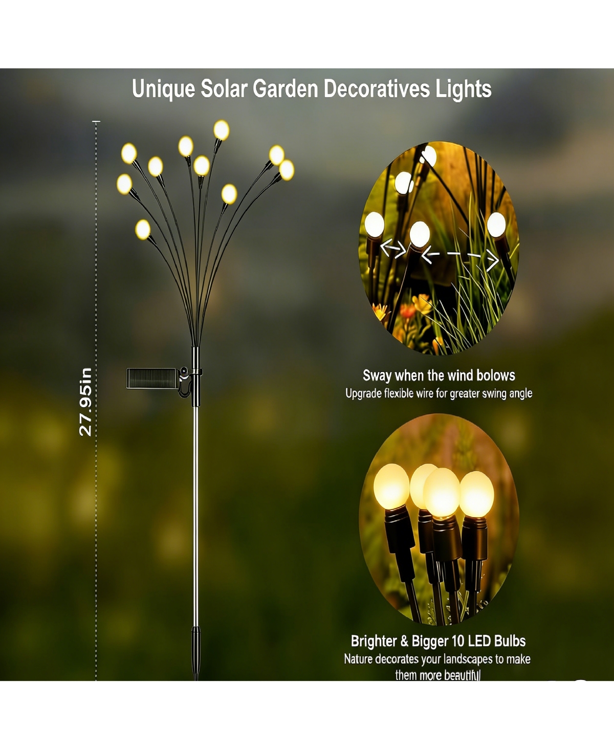 Cowin Solar Lights Outdoor(4 Pack,40 LEDs), Solar Garden Lights, Outdoor Decorations, Unique Gifts