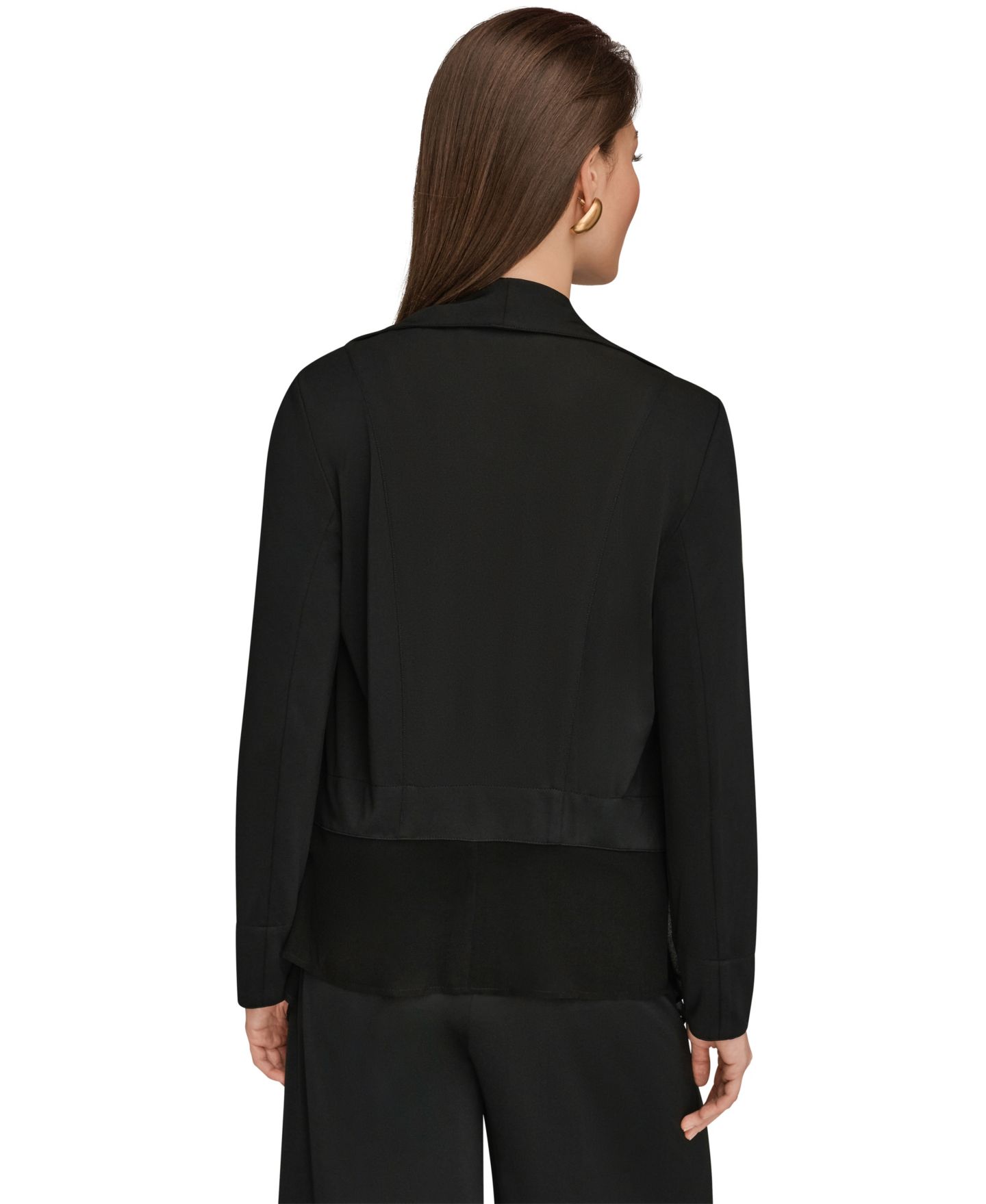 Женская куртка Donna Karan New York Ruffle Front, цвет: Чёрный — фото 5