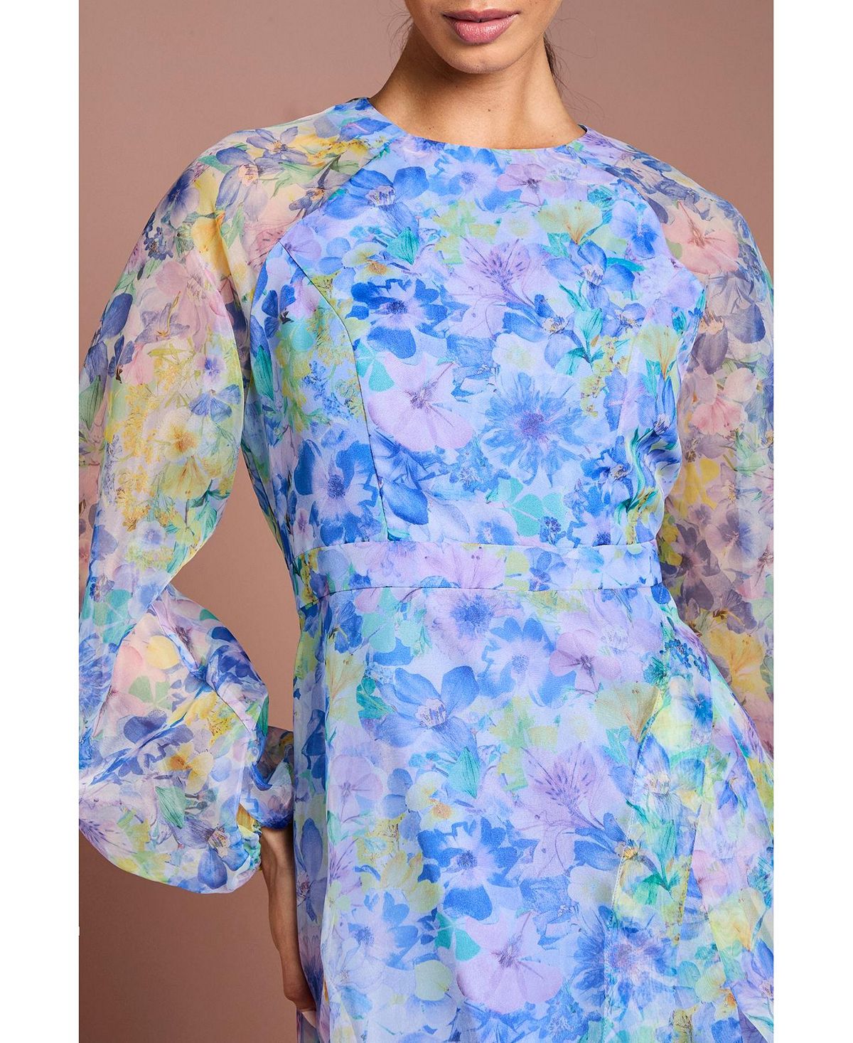 Coast Organza Floral Puff Sleeve Midi Dress view 5 — MAYCSS fashion products