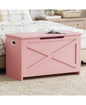 Spacious Wooden Storage Chest – 30 Inch Lift-Top Entryway Shoe Organizer Bench with Safety Hinge – Easy Assembly for Bedroom, Living Room