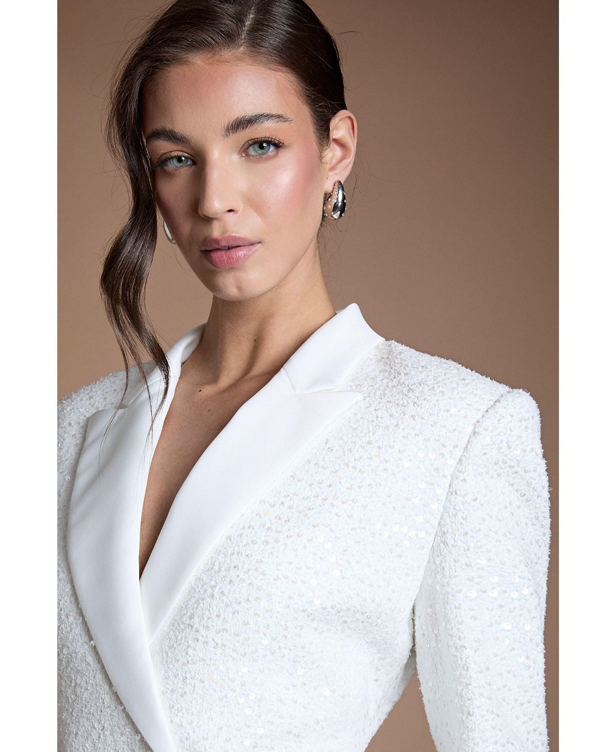 Coast Women's Bridal Collared Neck Blazer Dress view 4 — MAYCSS fashion products