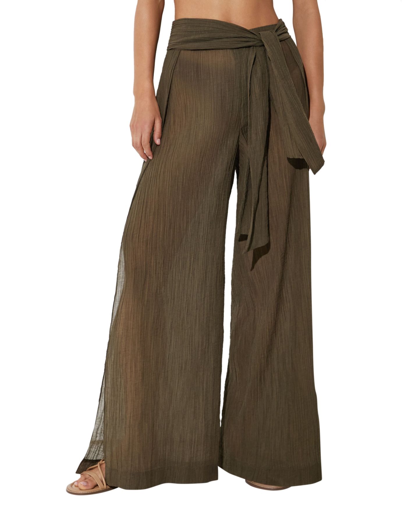 Женские брюки REISS Gemma Resort, цвет: Хаки зелёный — фото 1