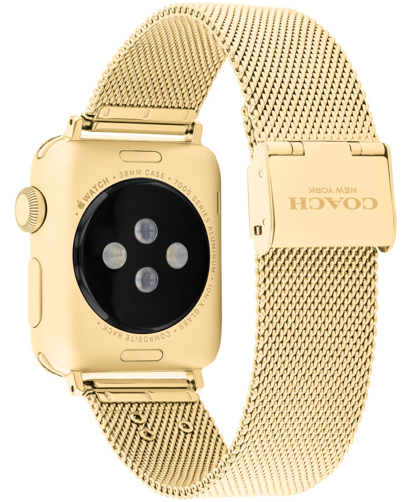 Женский ремешок для часов COACH Gold-Tone Stainless Steel Apple Watch Strap 38mm, 40mm, 41mm — фото 2