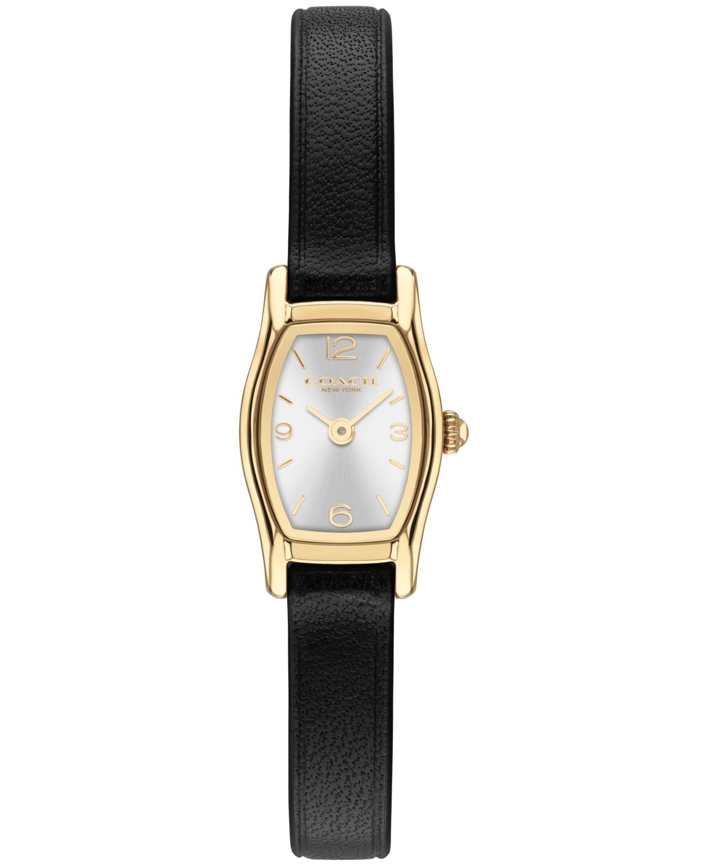Женские часы COACH Greta Black Leather Strap Watch 15.3mm — фото 1