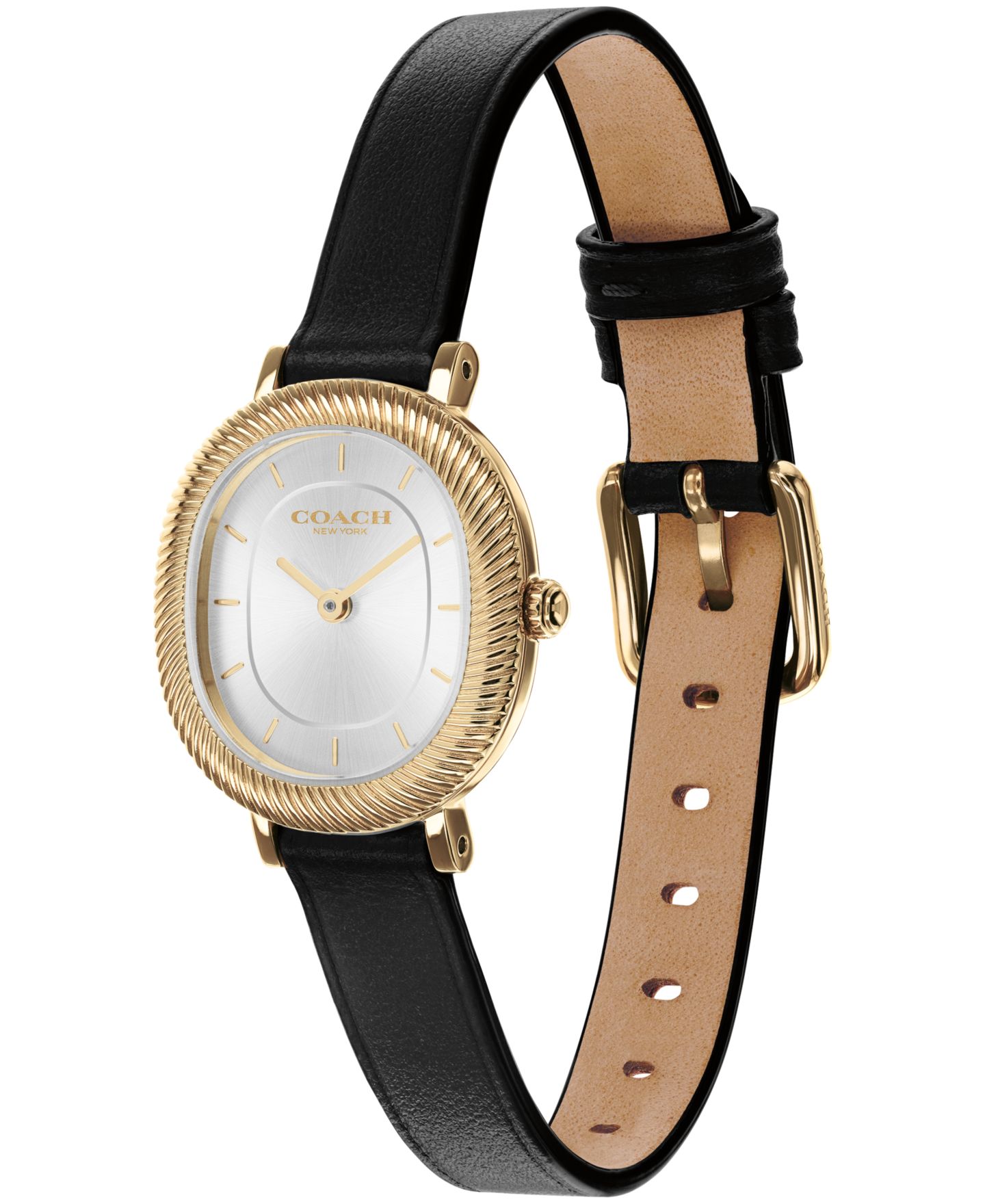 Женские часы Coach Harlow Black Leather Strap Watch 23.8mm — фото 3