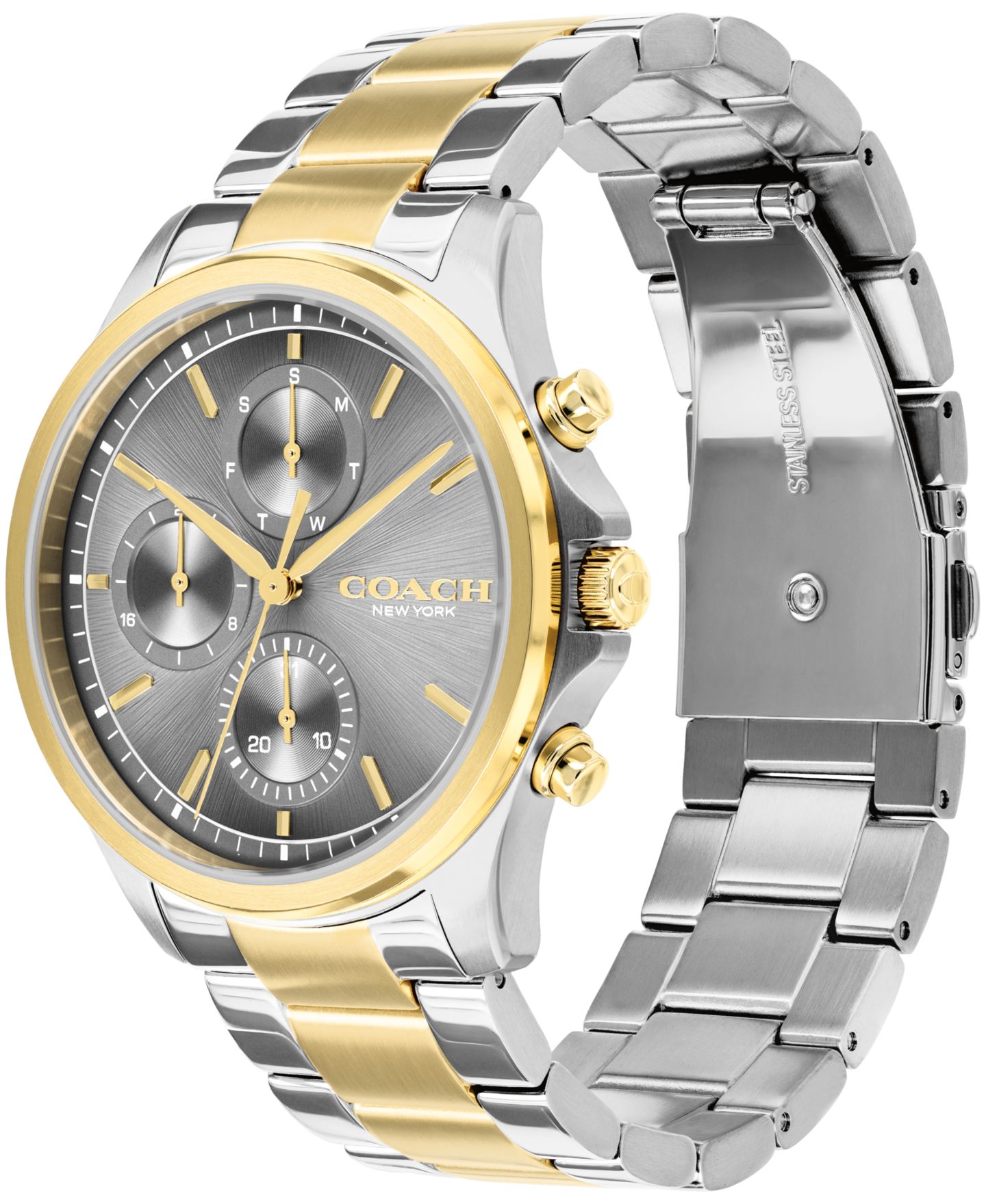 Мужские часы COACH Oliver Two-Tone Stainless Steel Bracelet Watch 41mm — фото 3