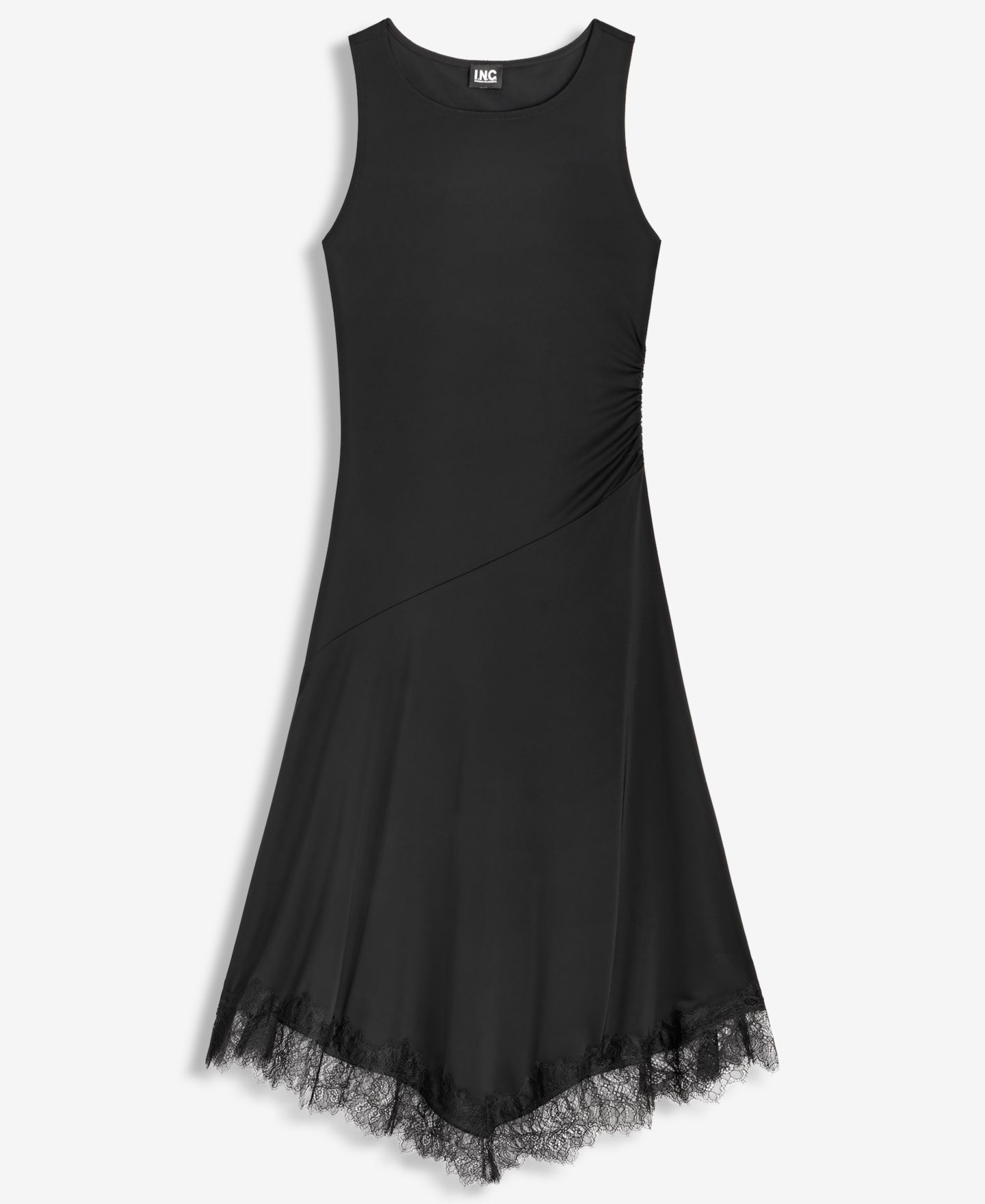 Женское платье I.N.C. International Concepts Lace-Trim Asymmetrical-Hem Sleeveless Midi, цвет: Глубокий чёрный — фото 7