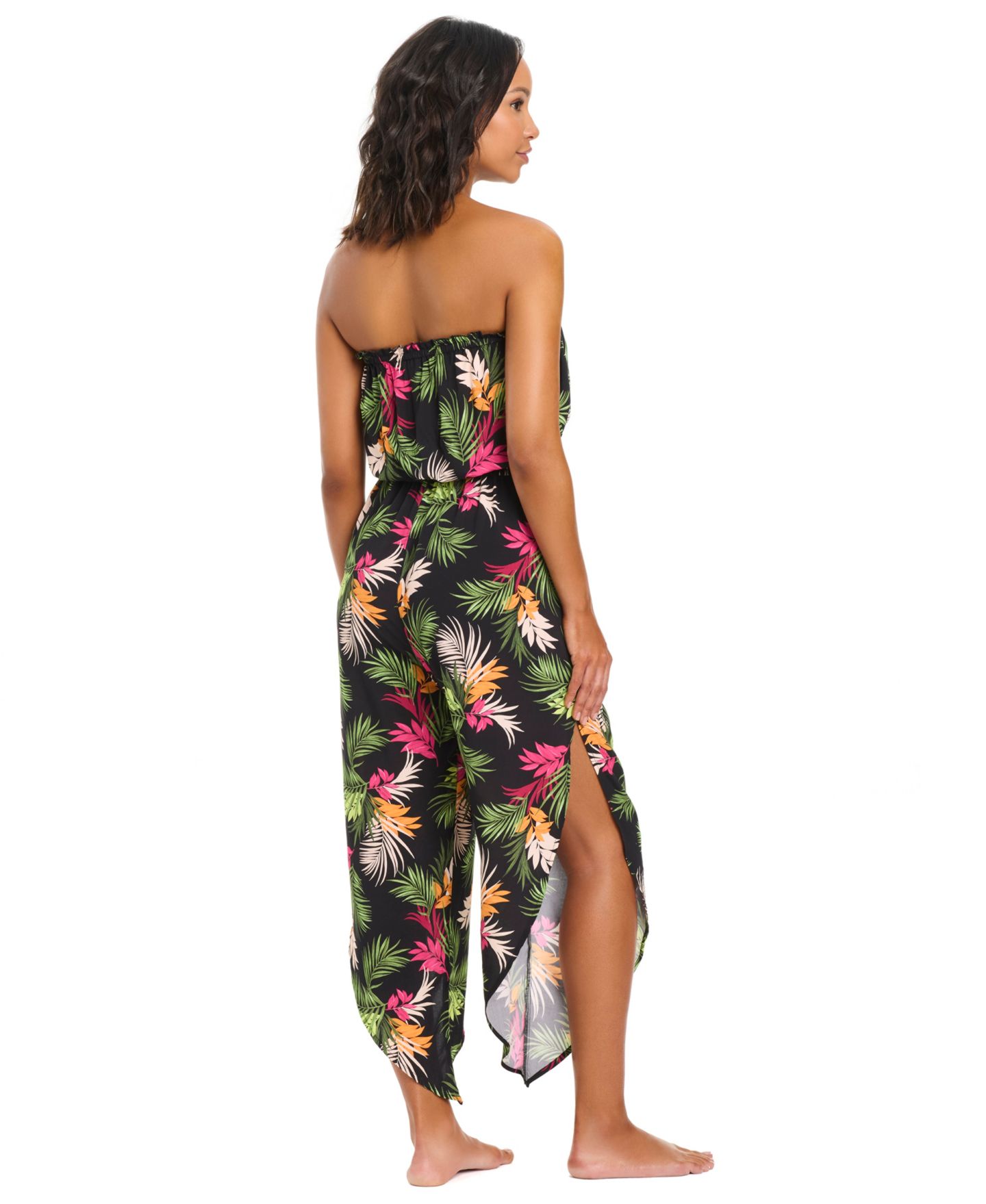 Женский комбинезон Bar III Havana Heat Tube Swim Cover-Up Jumpsuit, цвет: Чёрный — фото 4