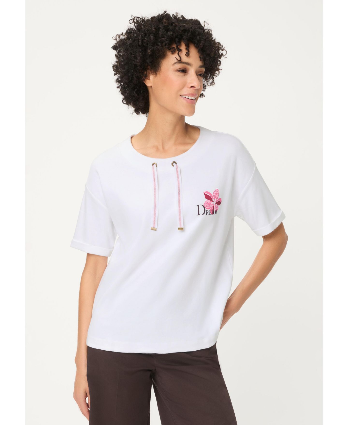 Женские толстовки Olsen Short Sleeve Jersey Sweatshirts, цвет: Белый — фото 1