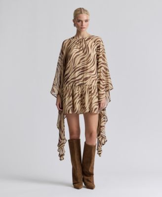 Women's Printed Chiffon Short Shift Dress