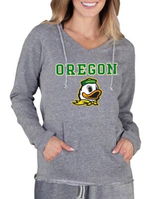 Women's Gray Oregon Ducks Mainstream Lightweight Terry Pullover Hoodie