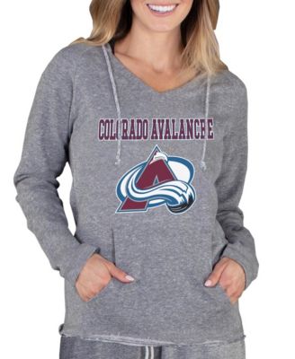 Women's Gray Colorado Avalanche Mainstream Terry Tri-Blend Long Sleeve Hooded Top