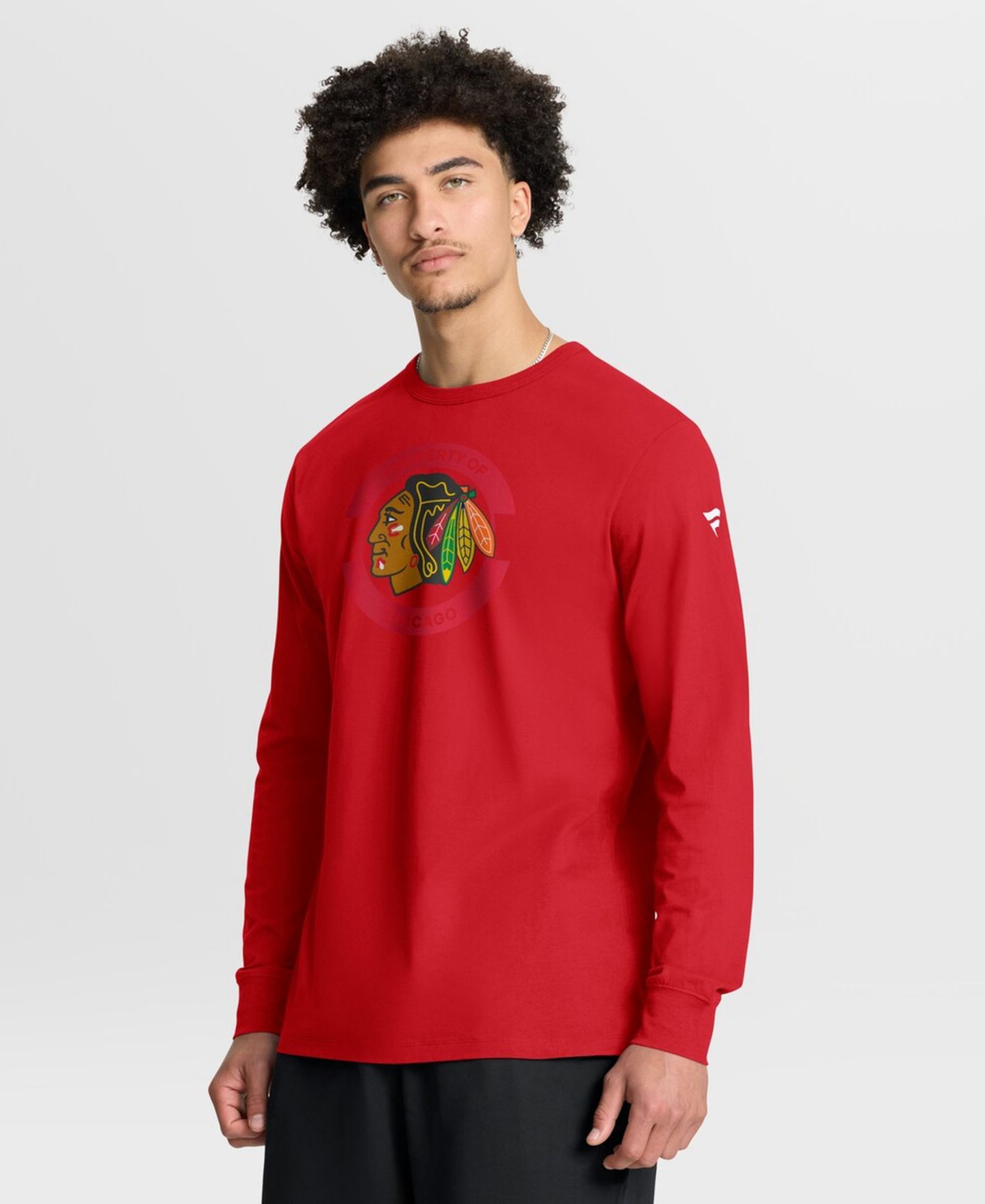 Мужская футболка Fanatics Red Chicago Blackhawks Authentic Pro Property Of Practice Long Sleeve — фото 1