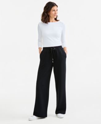 Petite Pull-On Drawstring Wide-Leg Pants