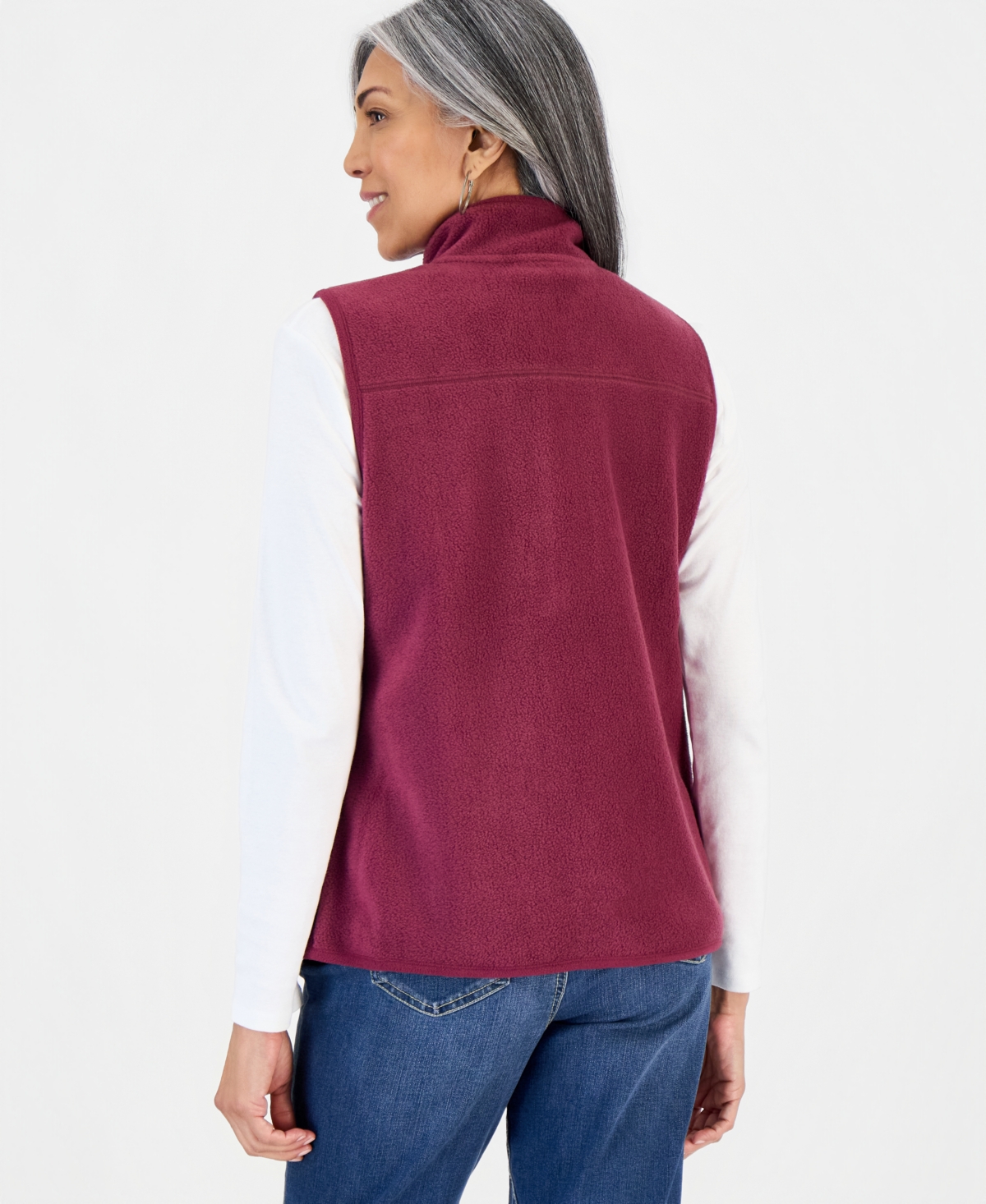 Style & Co Petite Polar Fleece Vest, Created for Macy's