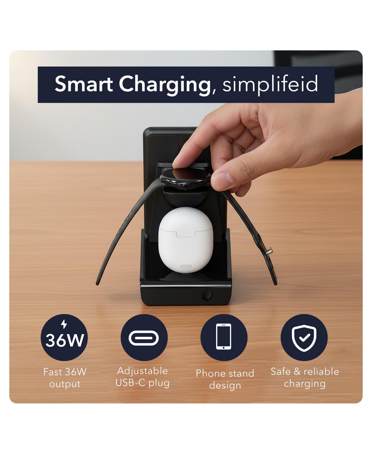 Wasserstein 3-in-1 Charging Station for Google Pixel, Buds and Watch 4 (41 and 45mm)