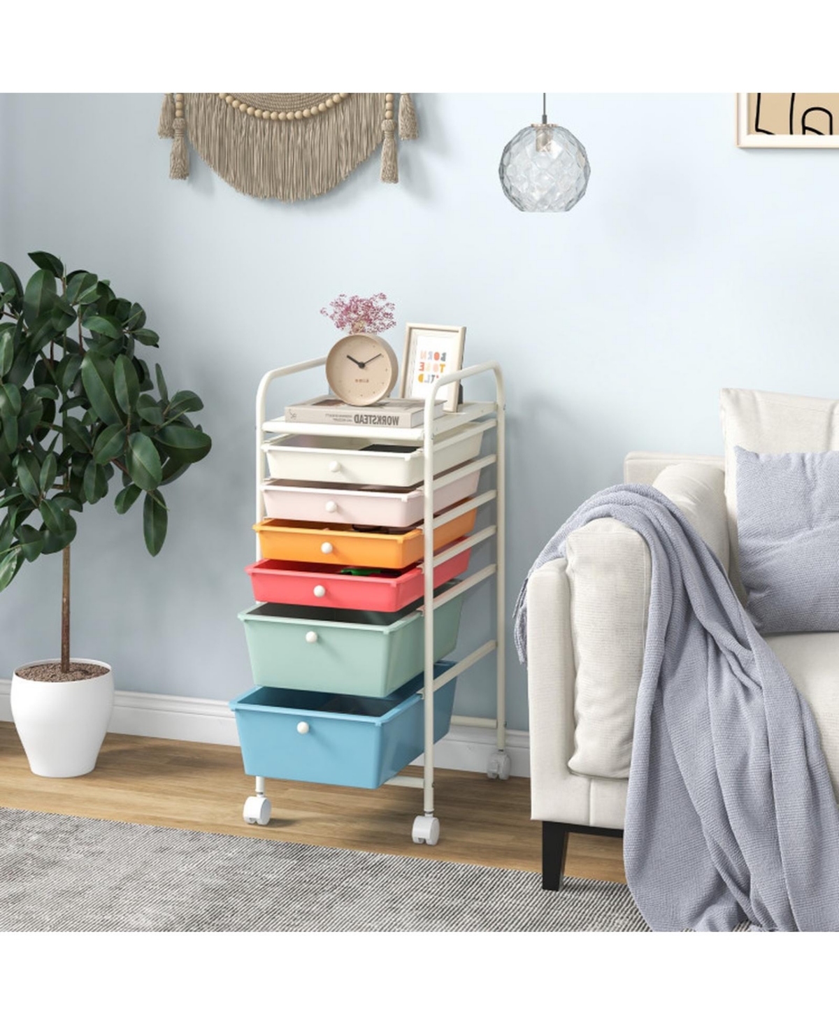 Gouun 6-Drawer Rolling Storage Cart Organizer