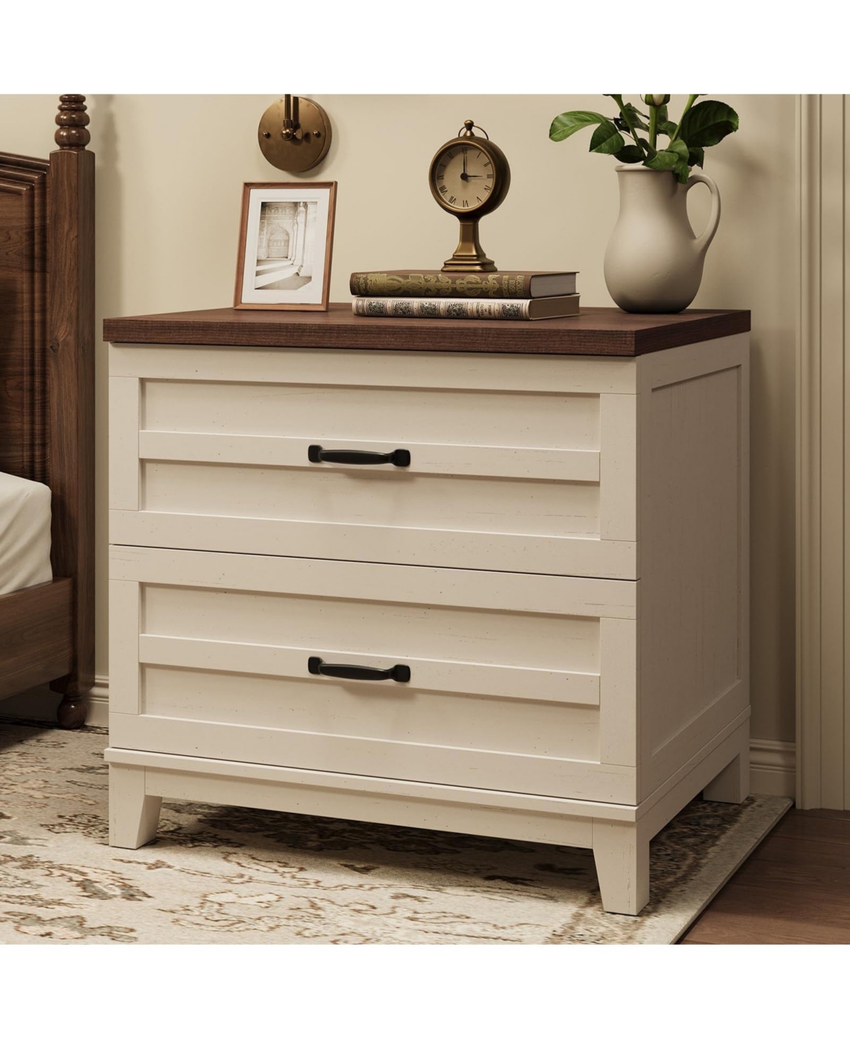 homfan 2-Drawer Farmhouse File Cabinet