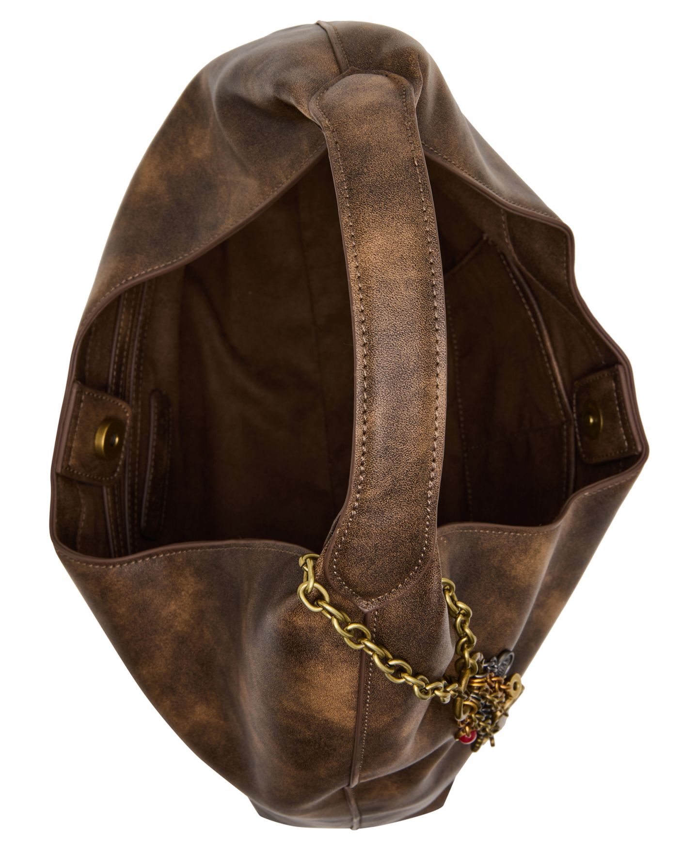 Женская сумка Steve Madden Auraa Slouchy Magnetic Large Shoulder Handbag, цвет: Коричневый — фото 4