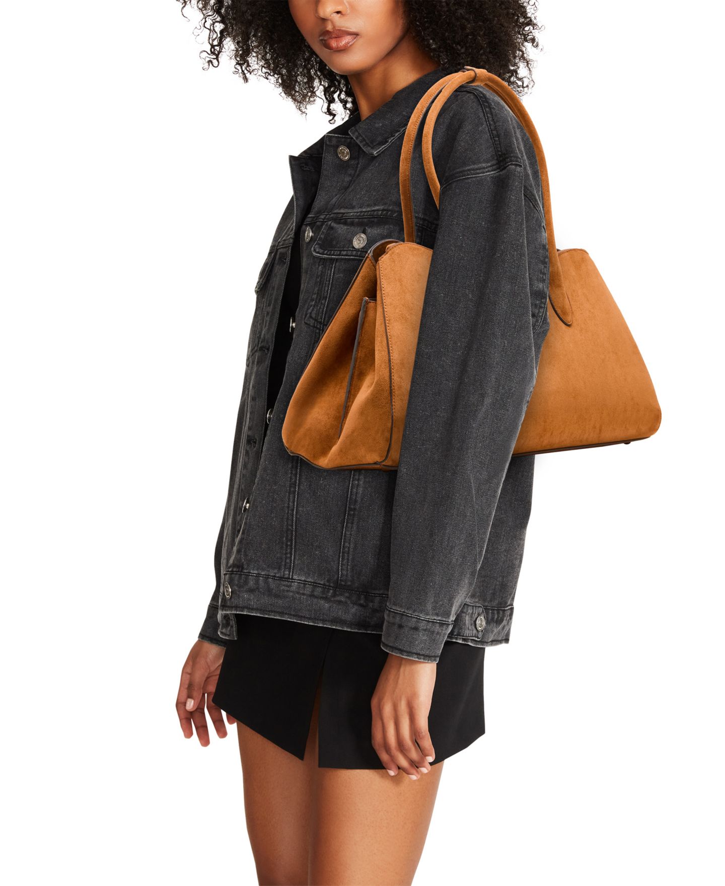 Женская сумка Steve Madden Aurelia Magnetic Snap Extra-Large Shoulder Handbag, цвет: Табачный — фото 6