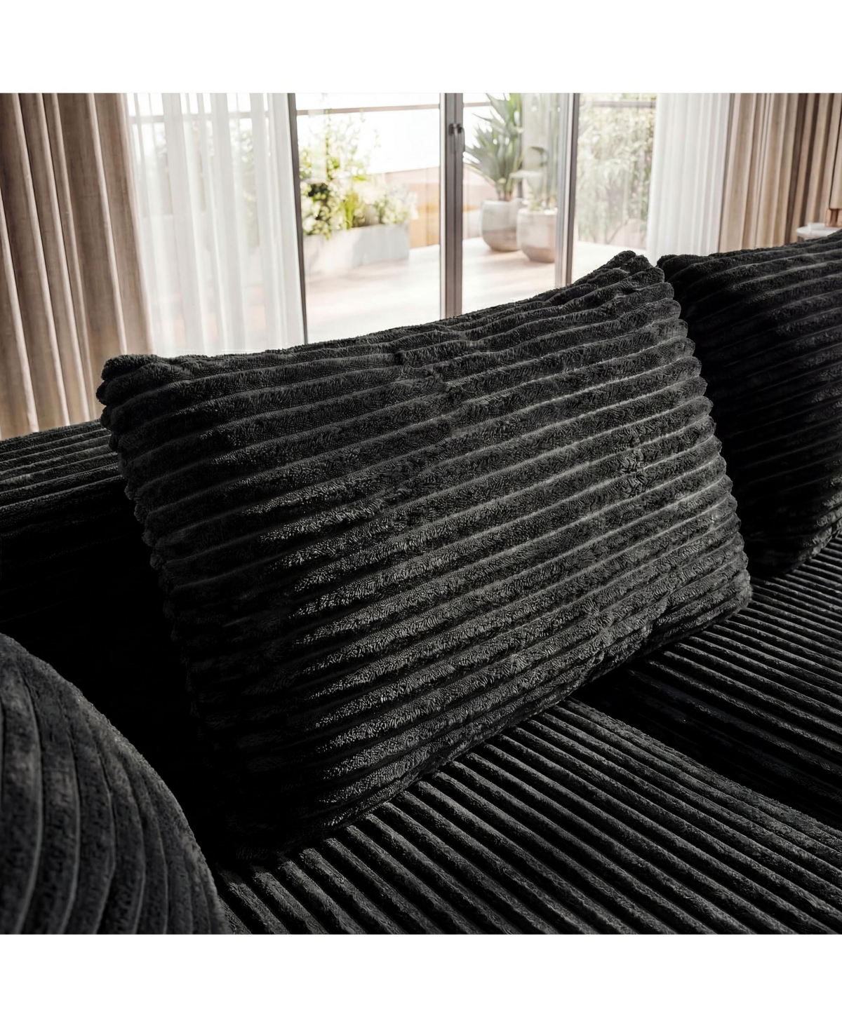 Homsee 3-Piece U-Shaped Sectional Sofa Set With Pillows