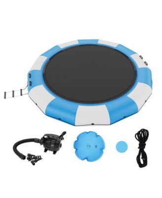 15 ft Inflatable Water Bouncer Trampoline Swim Platform with Ladder