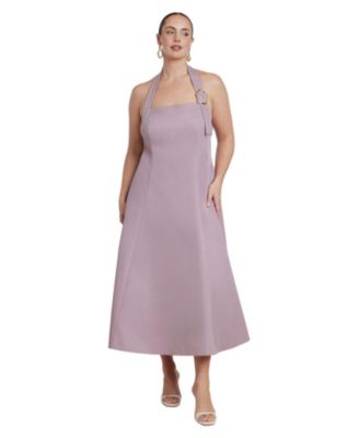 Women's Plus Size Buckle Neckline Maxi Dress
