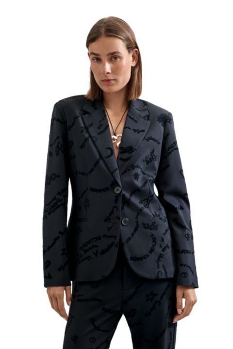 Женский пиджак Desigual Flocked blazer, цвет: Чёрный