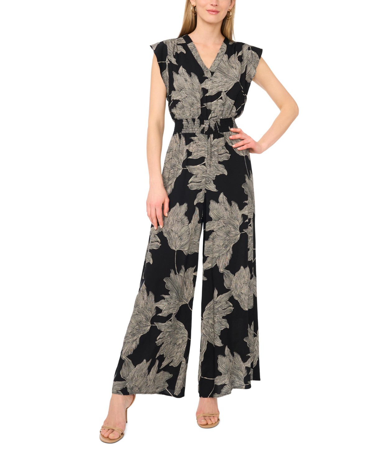 Женские Vince Camuto Women's Flutter-Sleeve Wide-Leg Jumpsuit — фото 2