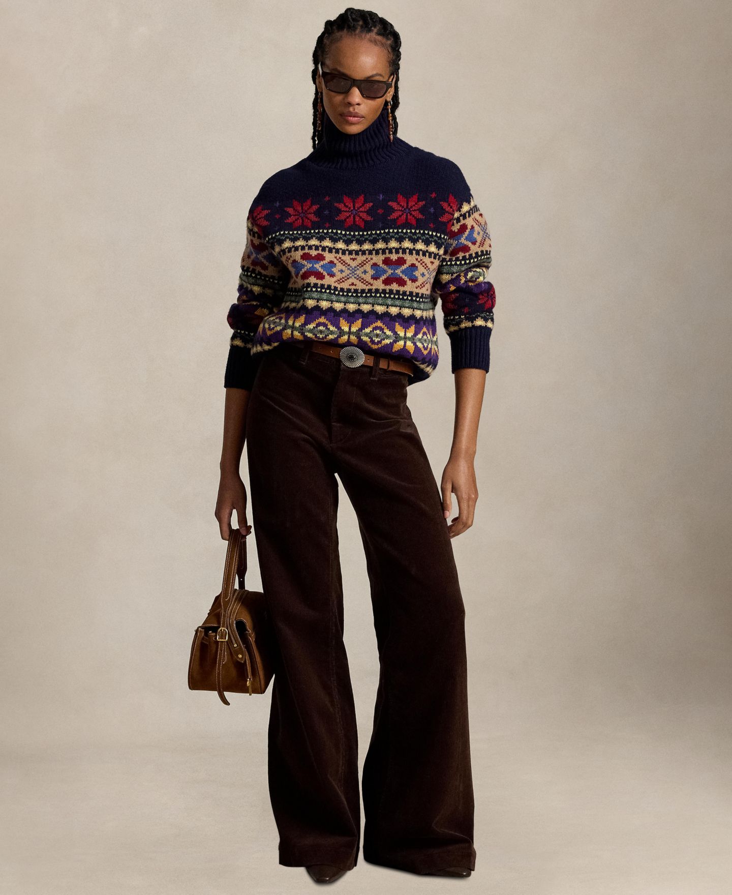 Женские брюки Polo Ralph Lauren Beaton Corduroy Flared, цвет: Коричневый — фото 2