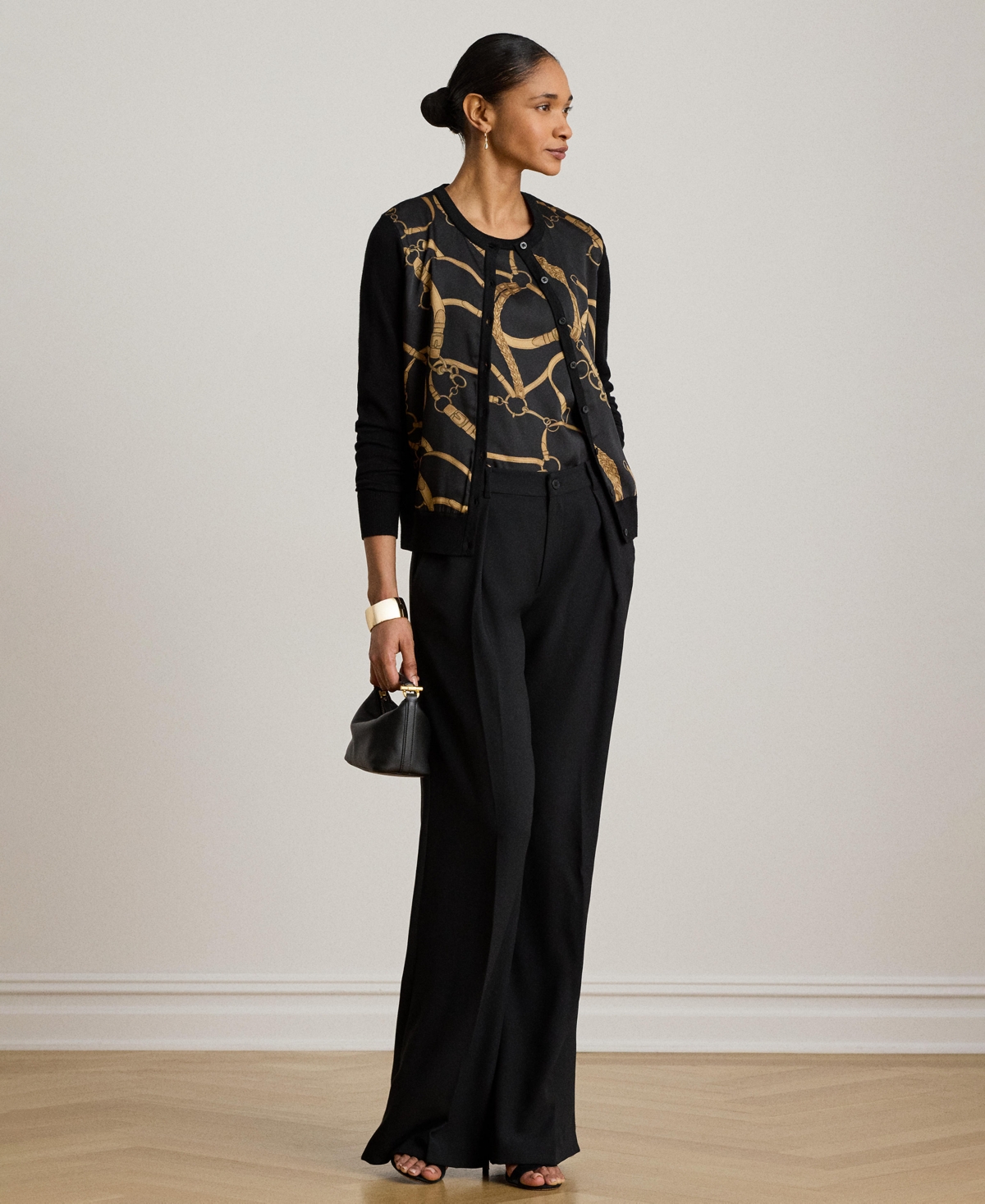 Lauren Ralph Women's Belting Print Cardigan