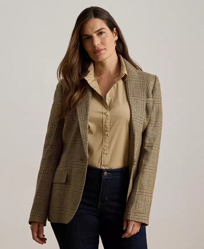 Women's Glen Plaid Padded Blazer - thumbnail 2