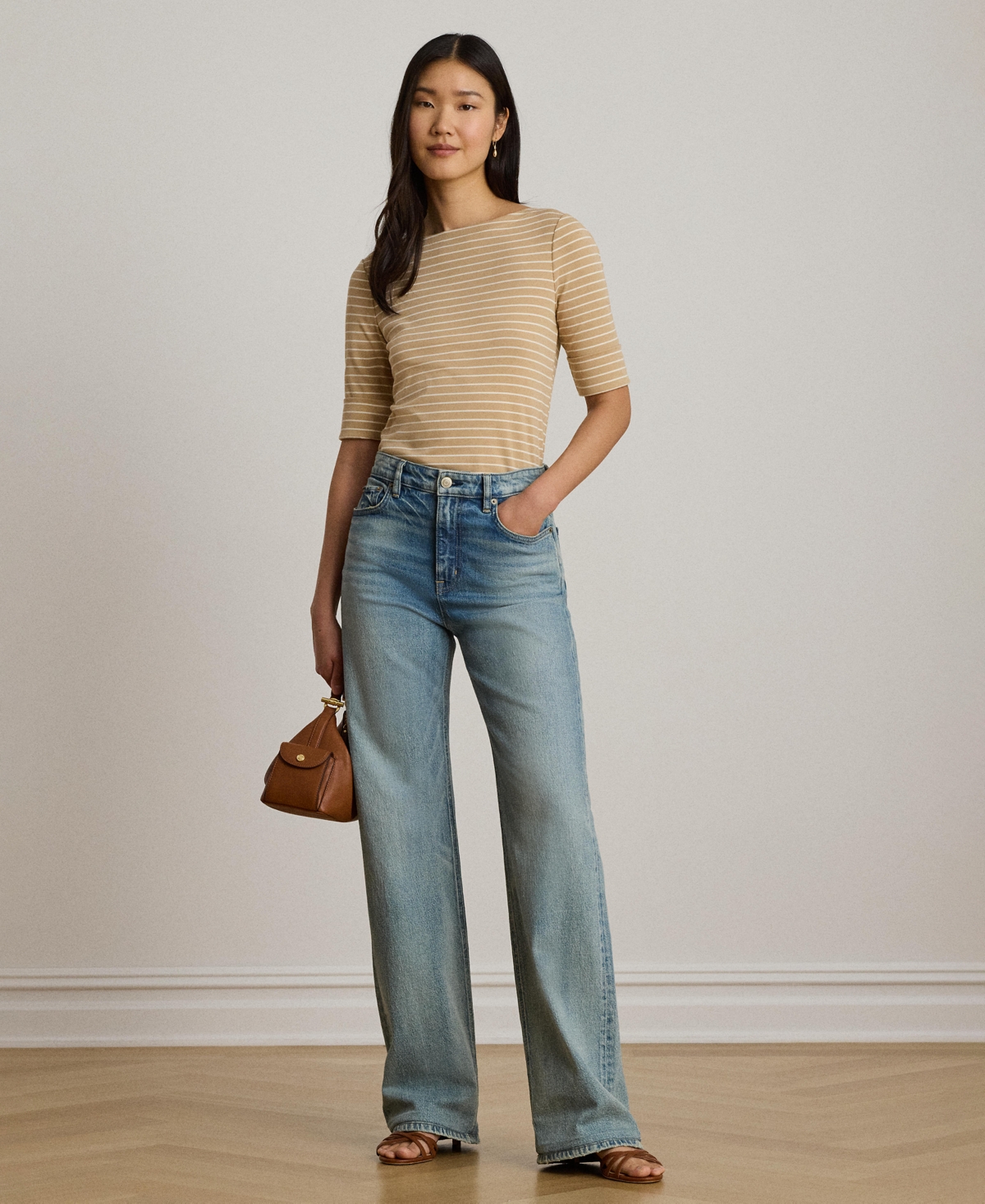 Lauren Ralph Striped Boatneck Top