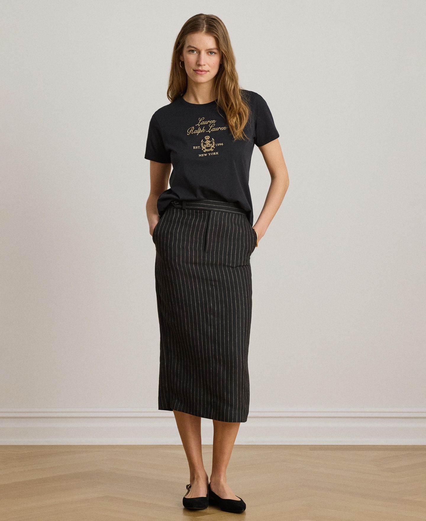 Женская футболка Lauren Ralph Lauren Crewneck Short-Sleeve T-Shirt, цвет: Чёрный — фото 6