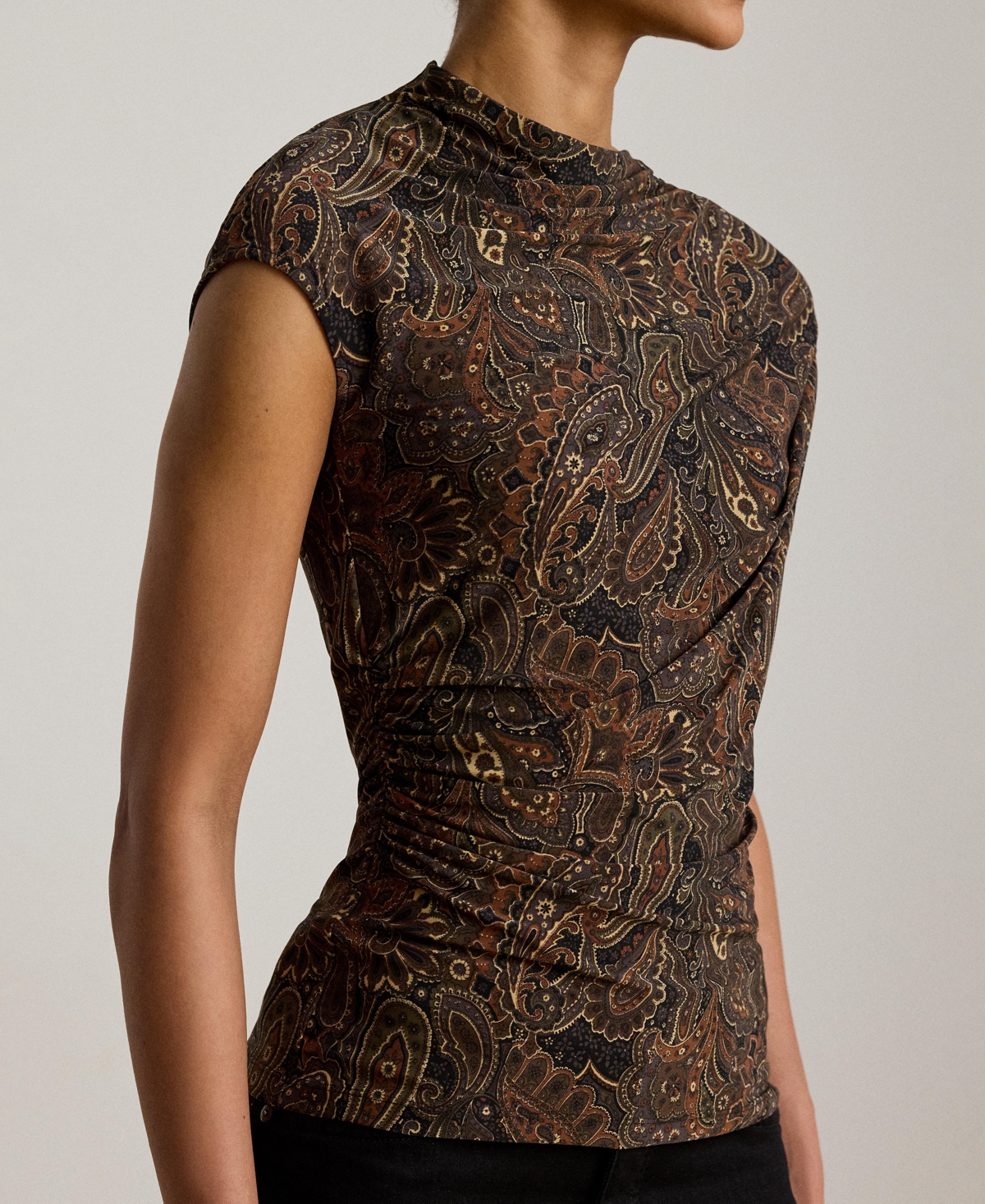 Lauren Ralph Lauren Women's Paisley Shirred Top