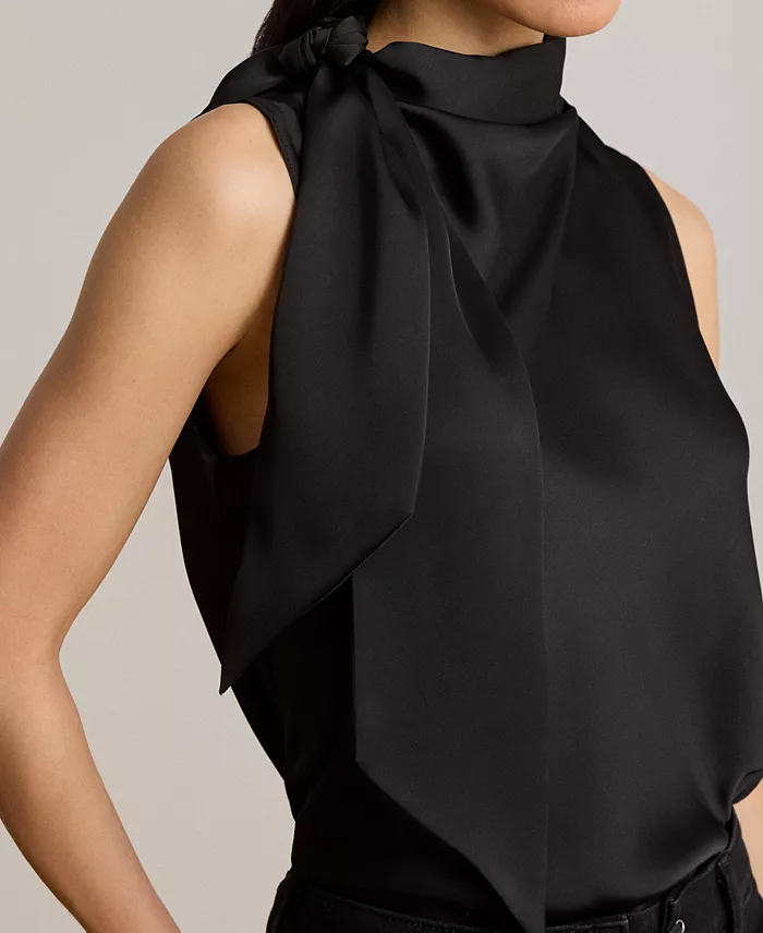 Women's Tie-Neck Sleeveless Blouse - thumbnail 4